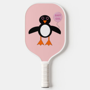 Niedlich Pink Baby Girl Penguin Pickleball Schläger