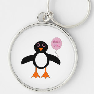 Niedlich Pink Baby Girl Penguin Schlüsselanhänger