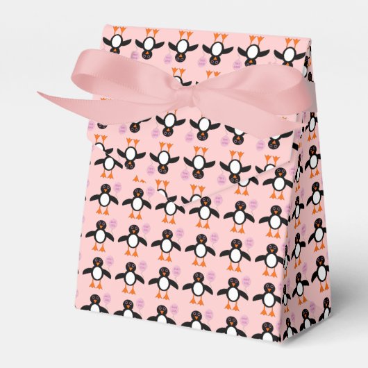Niedlich Pink Baby Girl Pinguin Geschenkschachtel (Vorderseite)