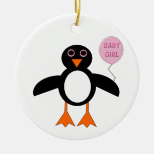 Niedlich Pink Baby Girl Pinguin Ornament