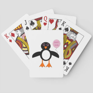 Niedlich Pink Baby Girl Pinguin Playing Cards Spielkarten