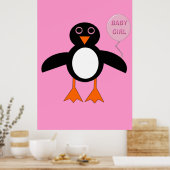 Niedlich Pink Baby Girl Pinguin Poster (Küche)