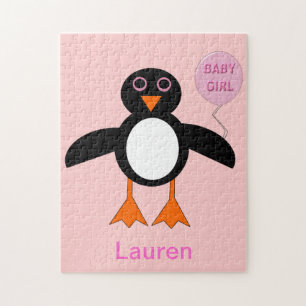 Niedlich Pink Baby Girl Pinguin Puzzle