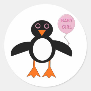 Niedlich Pink Baby Girl Pinguin Stickers