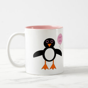 Niedlich Pink Baby Girl Pinguin Tasse