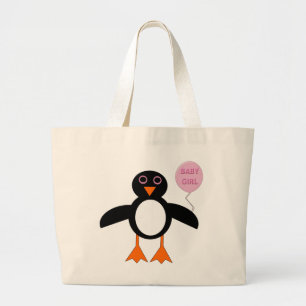 Niedlich Pink Baby Girl Pinguin Tote Bag Jumbo Stoffbeutel