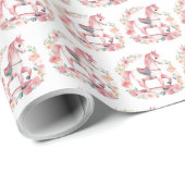 Niedlich Pink Baby Girl Rocking Horst Geschenkpack Geschenkpapier (Rolleneckpunkt)