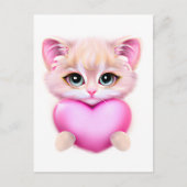 Niedlich Pink Baby Kitten Postkarte (Vorderseite)