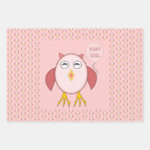 Niedlich Pink Baby Owl Custom Geschenkpapier Set (Vorderseite)