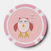 Niedlich Pink Baby Owl Pokerchips (Rückseite)