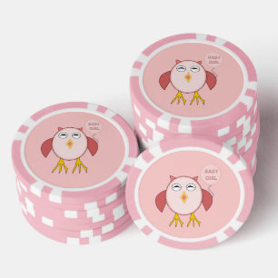 Niedlich Pink Baby Owl Pokerchips