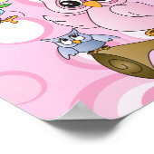 Niedlich Pink Baby Owl Poster (Ecke)