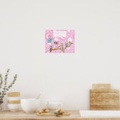 Niedlich Pink Baby Owl Poster (Küche)