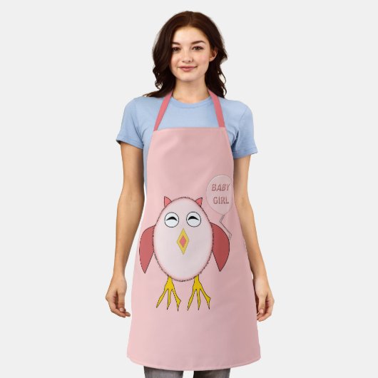 Niedlich Pink Baby Owl Schürze (Getragen)