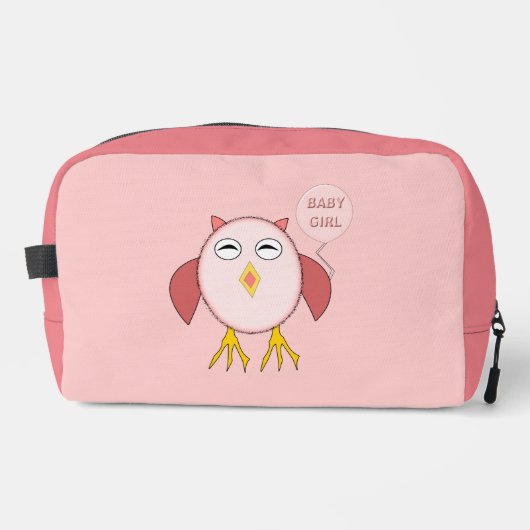 Niedlich Pink Baby Owl Waschbeutel (Vorderseite)