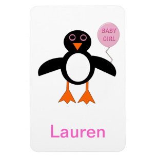 Niedlich Pink Baby Pinguin Pinguin - individuelles Magnet