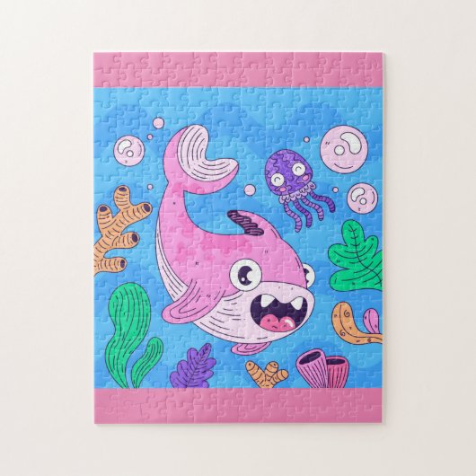 Niedlich Pink Baby Shark Puzzle (Vertikal)