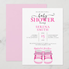 Niedlich Pink Baby Shoes BABY SHOWER Einladung