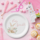 Niedlich Pink Baby Sprinkle Script Baby Dusche Pappteller (Party)