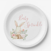 Niedlich Pink Baby Sprinkle Script Baby Dusche Pappteller (Vorderseite)