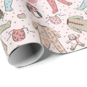 Niedlich Pink Baby's First Christmas Personalisier Geschenkpapier (Rolleneckpunkt)