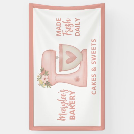 Niedlich Pink Bakery Business Pastry Koch Banner (Vertikal)
