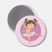 Niedlich Pink Ballerina 1 Individuelle Name Magnet (Vorderseite/Rückseite)