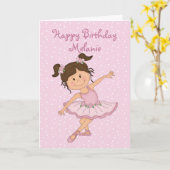Niedlich Pink Ballerina 2 Geburtstag Karte (Gelbe Blume)