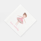 Niedlich Pink Ballerina Dancer Serviette (Ecke)