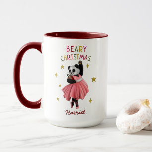 Niedlich Pink Ballett Tanz Panda Beary Weihnachten Tasse