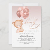 Niedlich Pink Ballon wir können frühzeitig abwarte Einladung (Vorderseite)