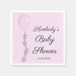 Niedlich Pink Balloon Babydusche Serviette