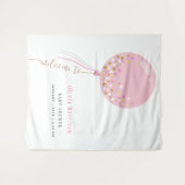 Niedlich Pink Balloon Girl Babydusche Begrüßungsze Wandteppich (Vorderseite (Horizontal))