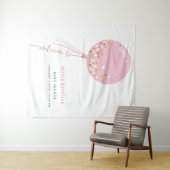 Niedlich Pink Balloon Girl Babydusche Begrüßungsze Wandteppich (Beispiel (Horizontal))