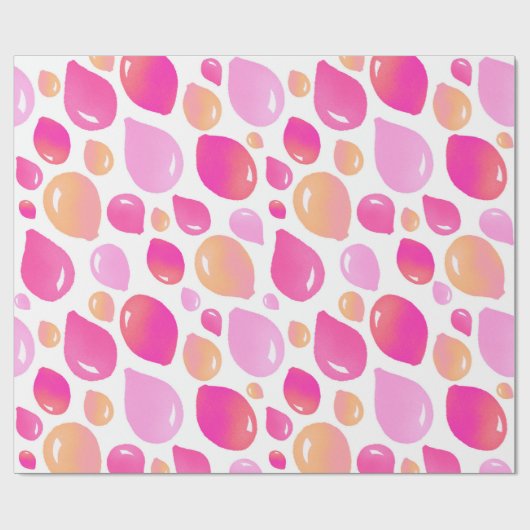 Niedlich Pink Balloon Girl Pattern Geschenkpapier (Flach)