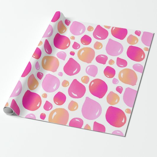 Niedlich Pink Balloon Girl Pattern Geschenkpapier (Ungerollt)