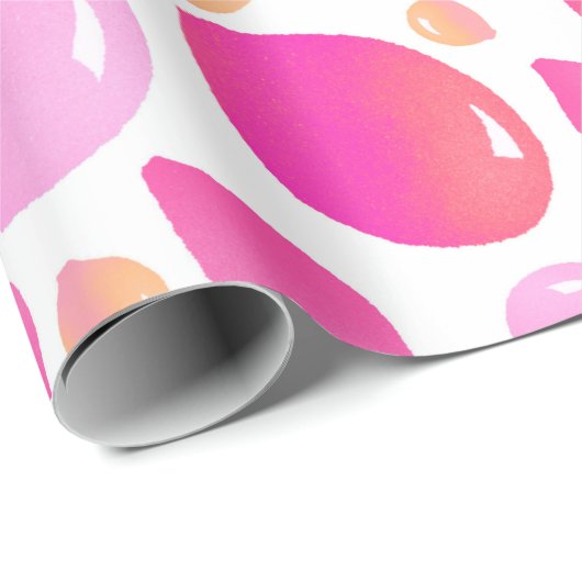 Niedlich Pink Balloon Girl Pattern Geschenkpapier (Rolleneckpunkt)