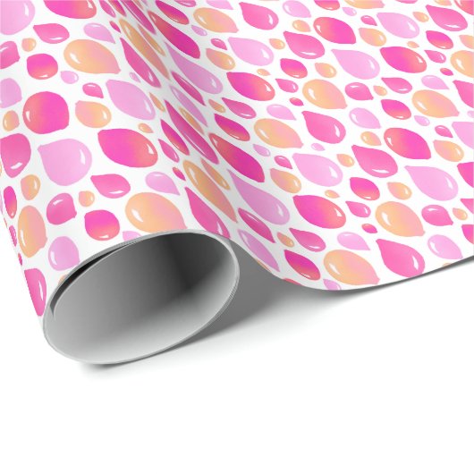 Niedlich Pink Balloon Girl Pattern Wrapping Paper Geschenkpapier (Rolleneckpunkt)