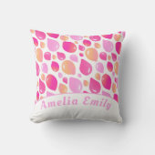 Niedlich Pink Balloon Girly Pattern Girl Name Kissen (Vorderseite)