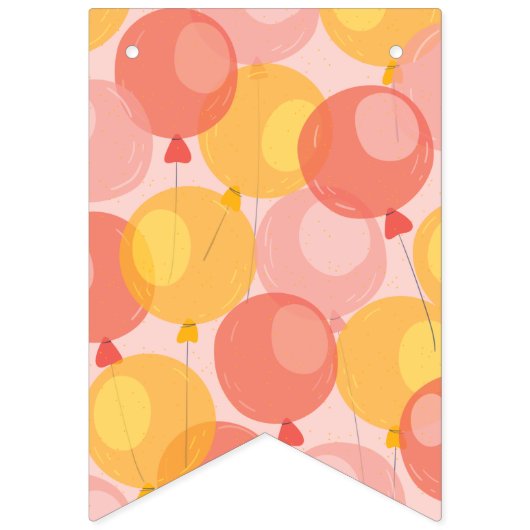 Niedlich Pink Balloon Happy Birthday Banner (Erste Fahne)