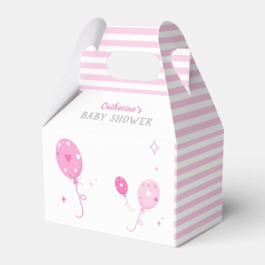Niedlich Pink Balloons Baby Showbox 🎀 Geschenkschachtel (Vorderseite)