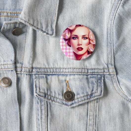 Niedlich Pink Barbs Dream Button (Beispiel)