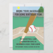 Niedlich Pink Baseball Girl Geburtstagsparty Einladung (Rückseite)