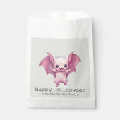 Niedlich Pink Bat Green Happy Halloween Geschenktütchen (Vorderseite)
