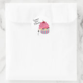 Niedlich Pink Beängstigend Kawaii Cupcake Hallowee Runder Aufkleber (Tasche)