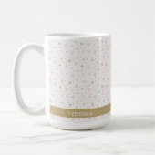 Niedlich Pink & Beige Snowflake Muster Weihnachtsn Kaffeetasse (Links)
