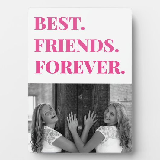 Niedlich Pink Best Friend BESTE FREUNDIN Bestie Fo Fotoplatte (Vorderseite)