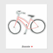 Niedlich Pink Bicycle Dutch Bike Zeichnend Kunst Aufkleber (Blatt)