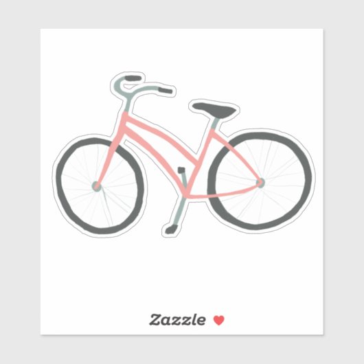 Niedlich Pink Bicycle Dutch Bike Zeichnend Kunst Aufkleber (Blatt)