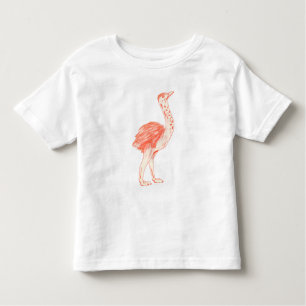 Niedlich Pink Bird Artistic Baby Ostrich Kleinkind T-shirt